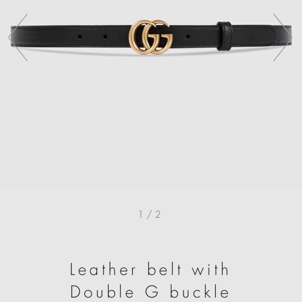 Gucci leather belt with double G buckle